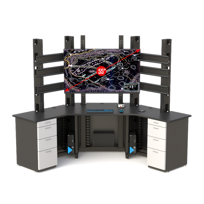 CCTV Control Room Console with Ergonomic Design & Video Wall