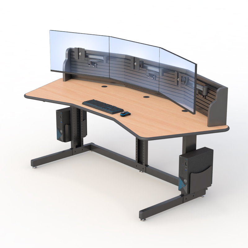 Ergonomic Desk Monitor Mounts for NOC Room Workstations