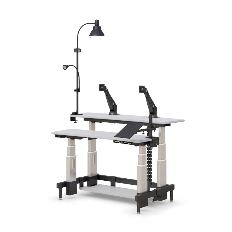 Dual Tier Control Room Desk with Adjustable Surfaces