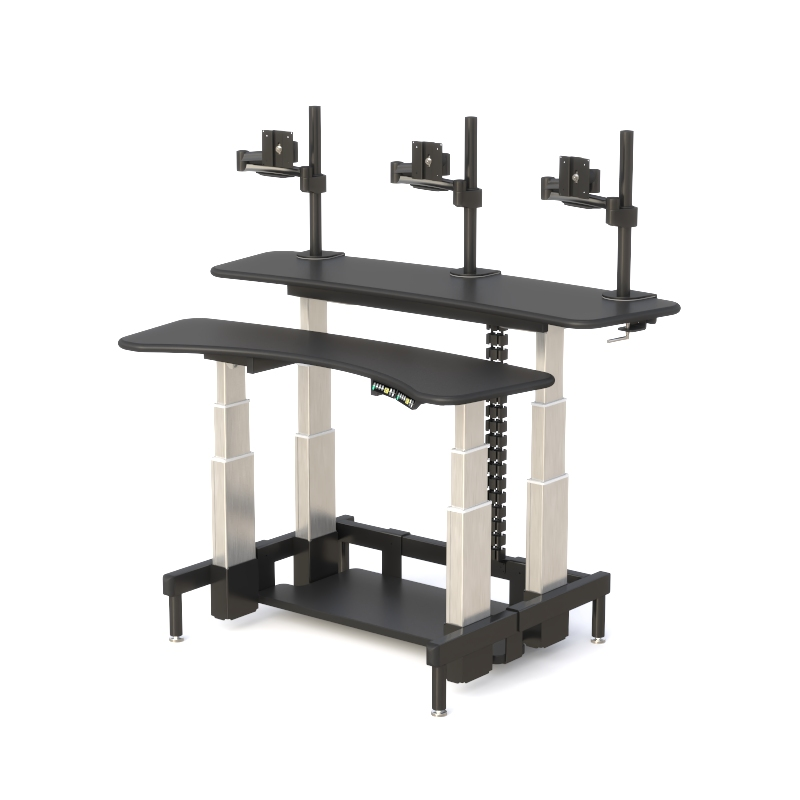 Ergonomic Control Room Desk with Dual Adjustable Surfaces
