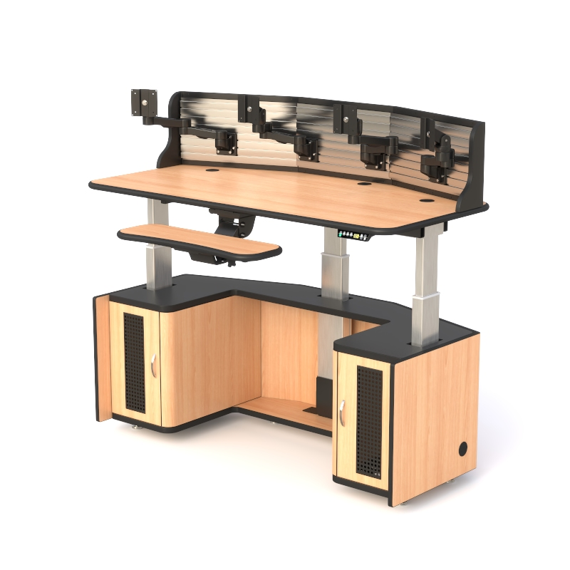 Ergonomic Dispatch Furniture | Adjustable Multi-Monitor Console