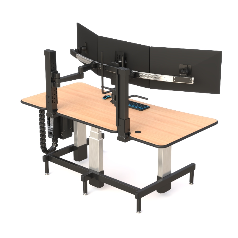 Triple Monitor Control Console for Control Rooms