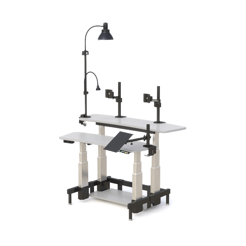 Dual Tier Control Room Desk with Adjustable Surfaces