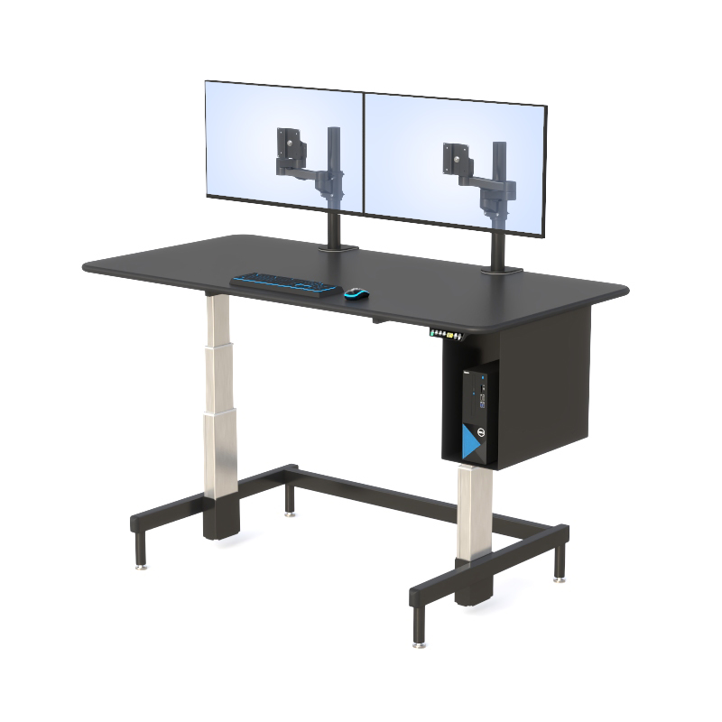 Height Adjustable Control Room Desk with VESA Monitor Mounts
