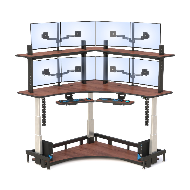 Center Console Desk | Ergonomic Multi-Display Workstation
