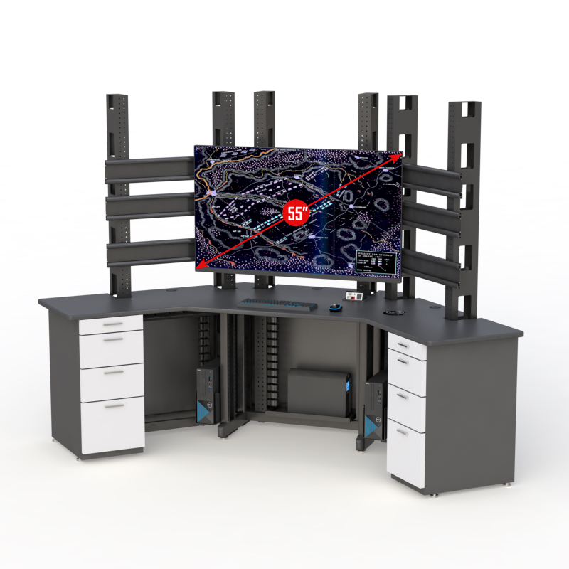 Ergonomic Console Desk for CCTV Control Room Operations