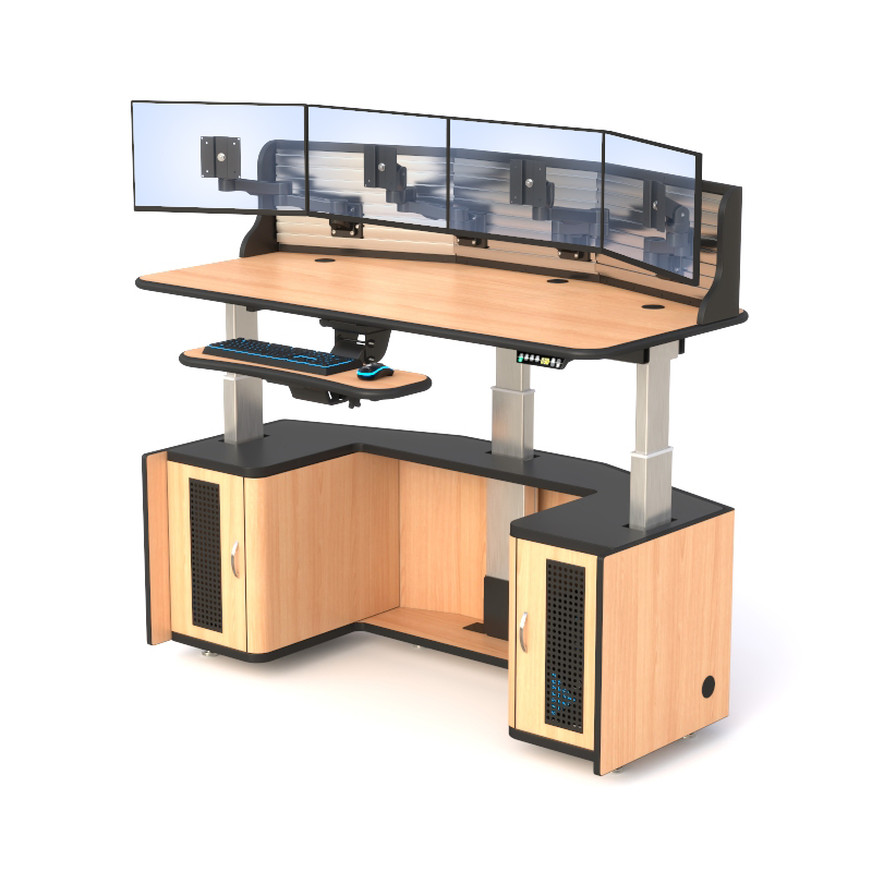 Ergonomic Dispatch Furniture | Adjustable Multi-Monitor Console