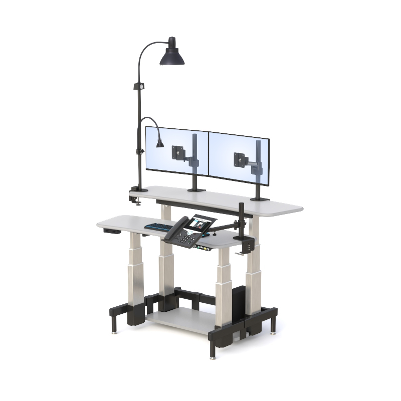Dual Tier Control Room Desk with Adjustable Surfaces