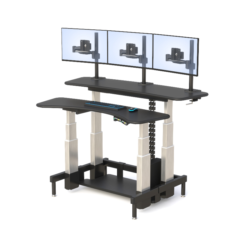 Ergonomic Control Room Desk with Dual Adjustable Surfaces