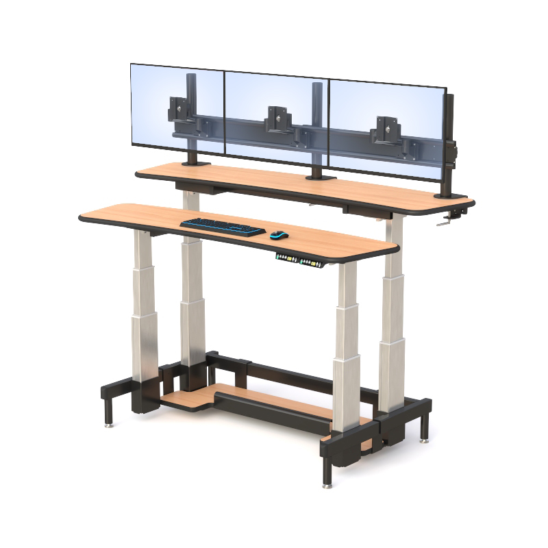 911 Console with Ergonomic Dual Tier Design