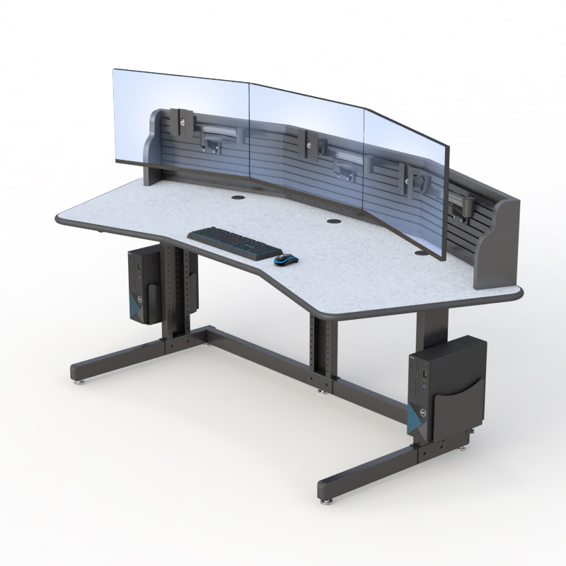 Ergonomic Desk Monitor Mounts for NOC Room Workstations