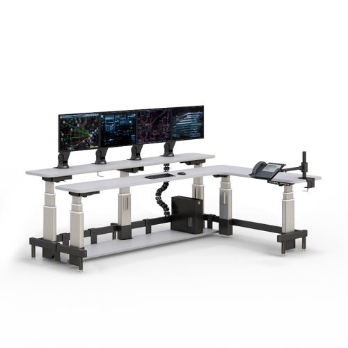 Dual Tier Ergonomic Control Console Desk