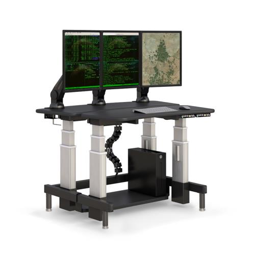 Dual Tier Ergonomic Two Tier Sit Stand Workstation