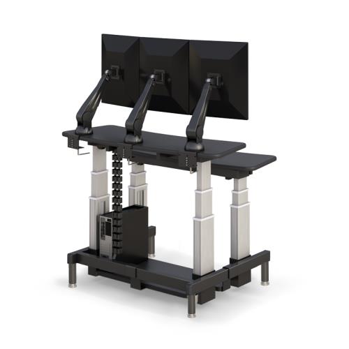 Dual Tier Ergonomic Two Tier Sit Stand Workstation