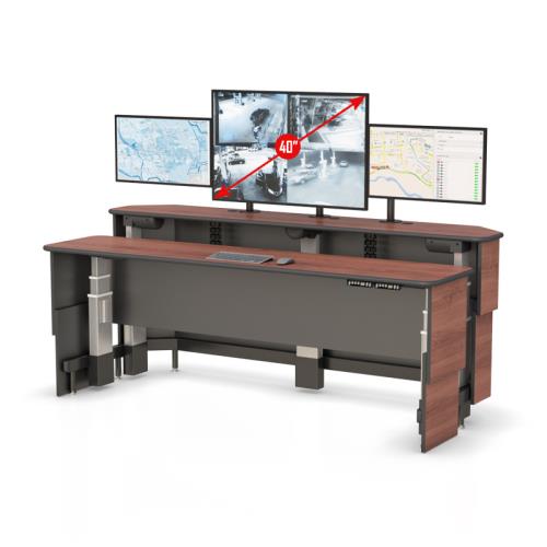 Dual Uplift Control Console Ergonomic Command Center Desk