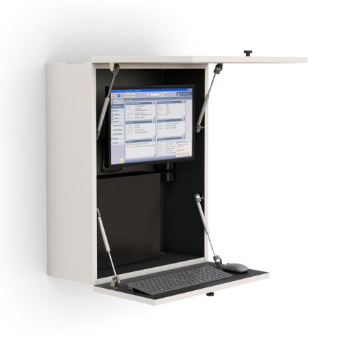 i-center Wall Mounted WorkstationWall Mounted Computer Workstation with Retractable Monitor