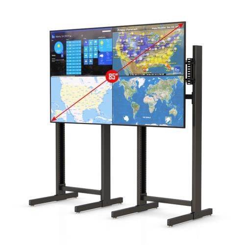 Free Standing Dual Large Flat Screen Monitor Mount StandPremium Top Quality Custom Made Video Wall Floor Stand
