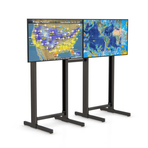 Free Standing Dual Large Flat Screen Monitor Mount StandPremium Top Quality Custom Made Video Wall Floor Stand
