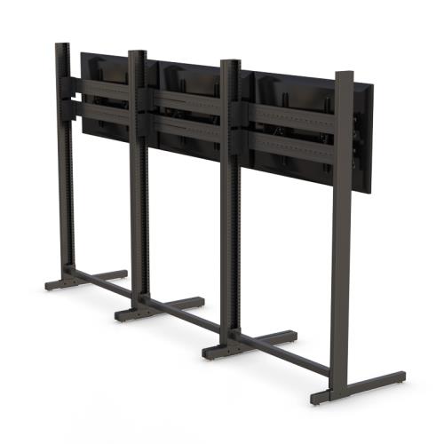 Triple-Monitor Mount Floor StandCustom Made Floor Standing Video Wall Stand with Free Expert Consultation