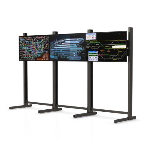 Triple-Monitor Mount Floor StandCustom Made Floor Standing Video Wall Stand with Free Expert Consultation