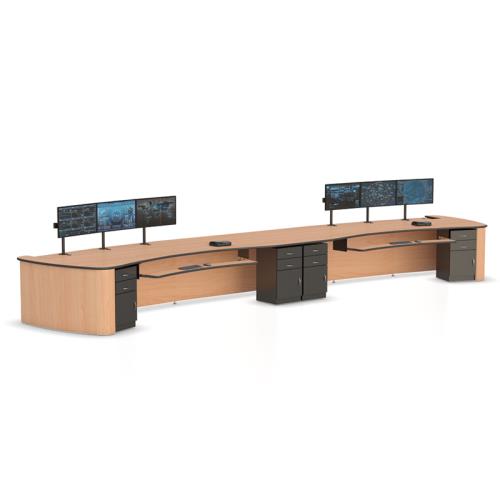 Custom Shape Wide Security Console Furniture DeskErgonomic Command Center Workstation Desk