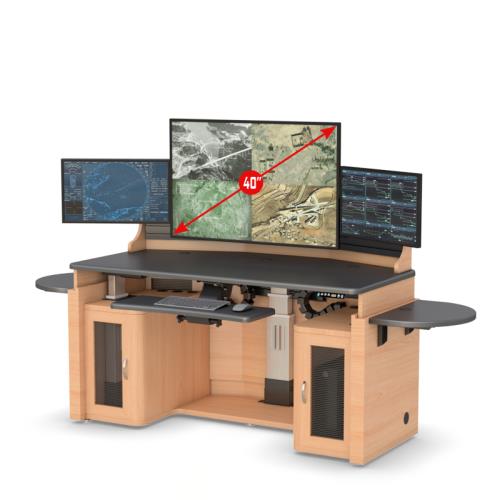 Height Adjustable Multi Monitor Security Workstation DeskErgonomic Dispatch Furniture