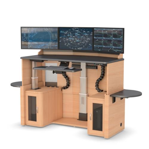 Height Adjustable Multi Monitor Security Workstation DeskErgonomic Dispatch Furniture