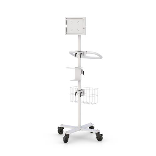 Mobile Tablet Cart with ergonomic handle and Sanitizing AccessoriesMobile Tablet Cart with ergonomic handle and Accessories for sanitizing