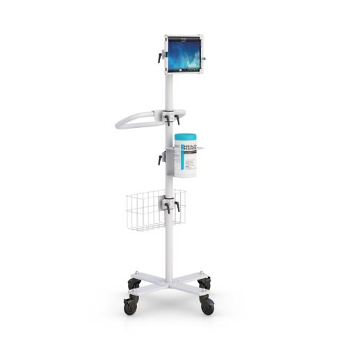 Mobile Tablet Cart with ergonomic handle and Sanitizing AccessoriesMobile Tablet Cart with ergonomic handle and Accessories for sanitizing