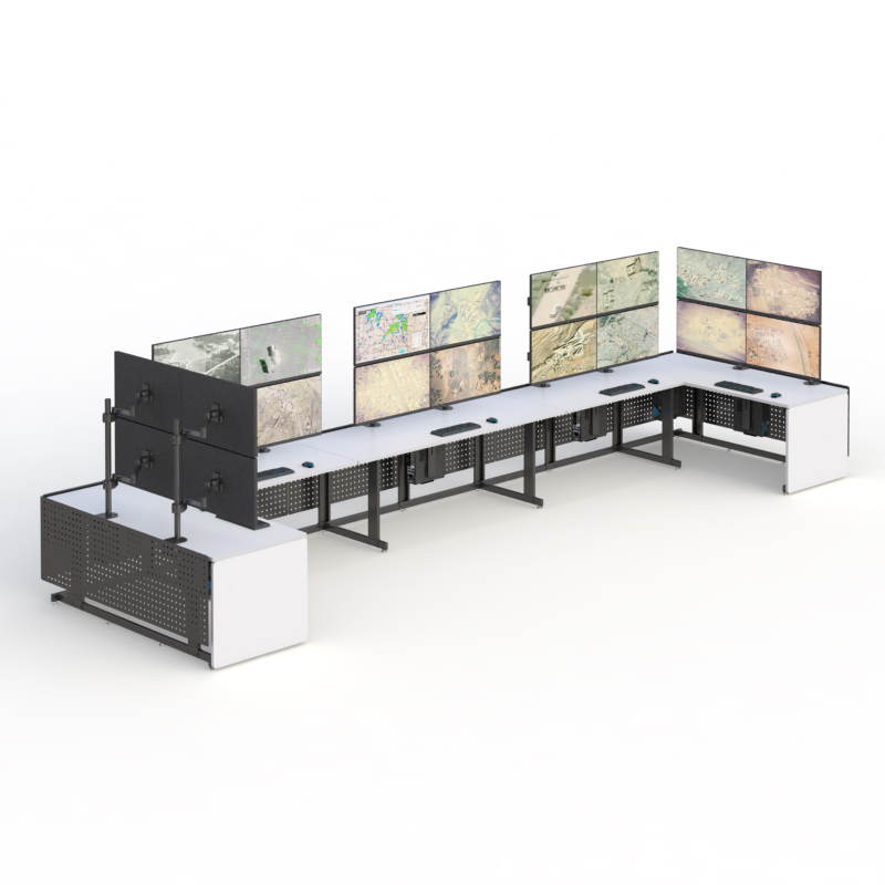 Control Console with 20 Monitor Display Mounts