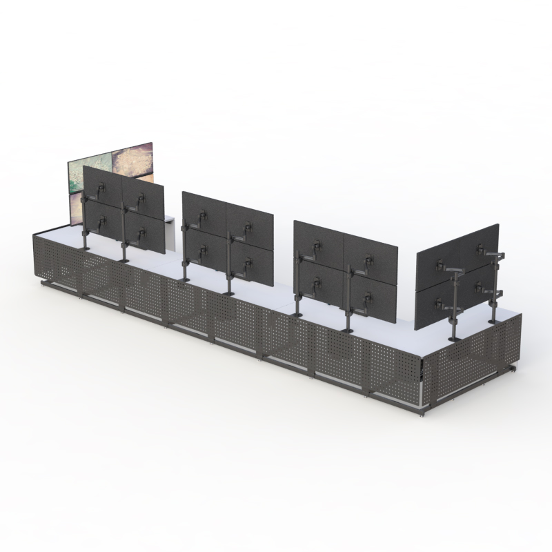 Control Console with 20 Monitor Display Mounts