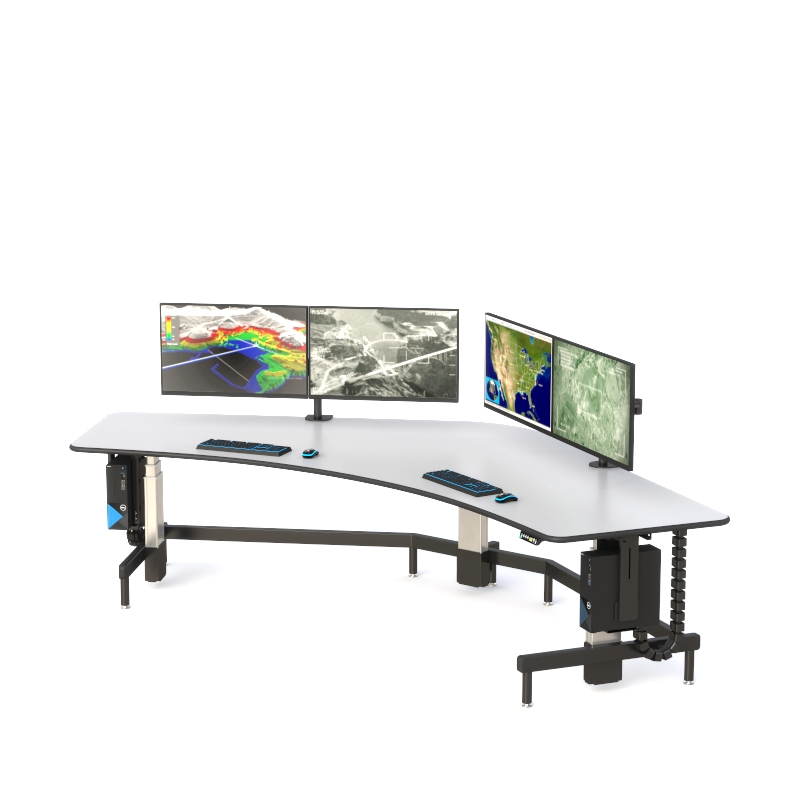 Ergonomic Security Desk Workstation for Multi-Monitor Setups