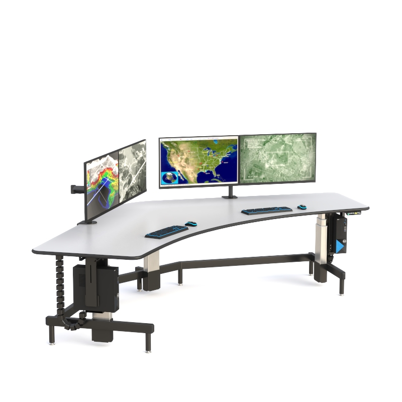Ergonomic Security Desk Workstation for Multi-Monitor Setups