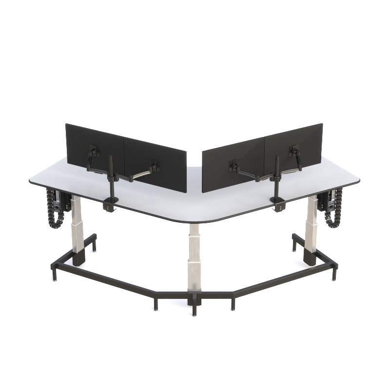 Ergonomic Security Desk Workstation for Multi-Monitor Setups