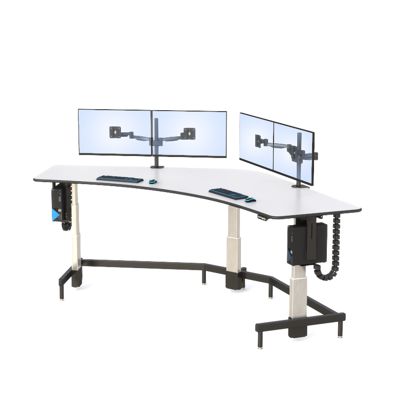 Ergonomic Security Desk Workstation for Multi-Monitor Setups