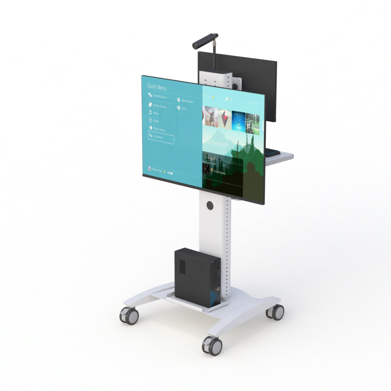 Mobile TV Stand with Wheels for Presentations & Meetings