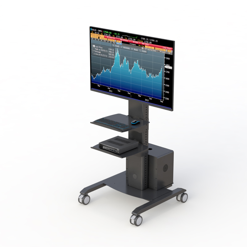 Computer Monitor Display Cart on Wheels