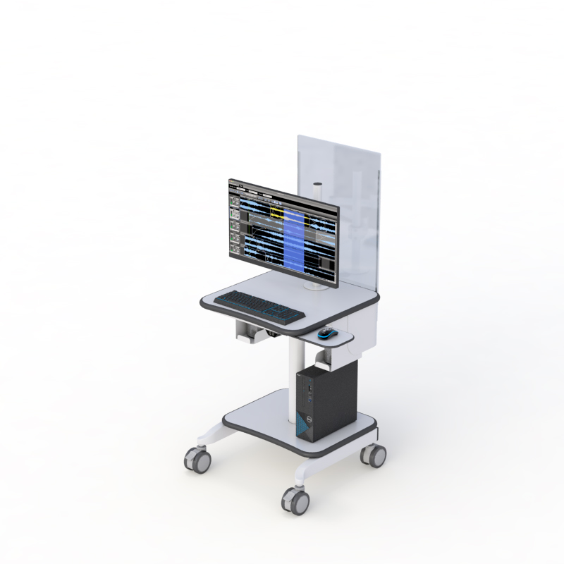 Mobile Data Computer Cart with Built-in Protective Shield