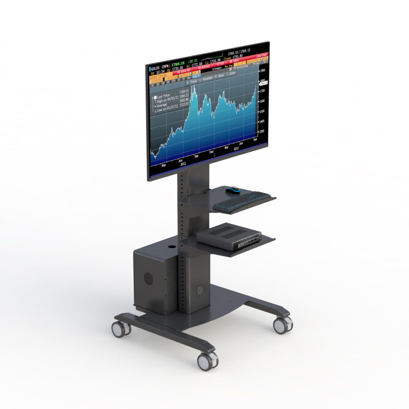 Computer Monitor Display Cart on Wheels