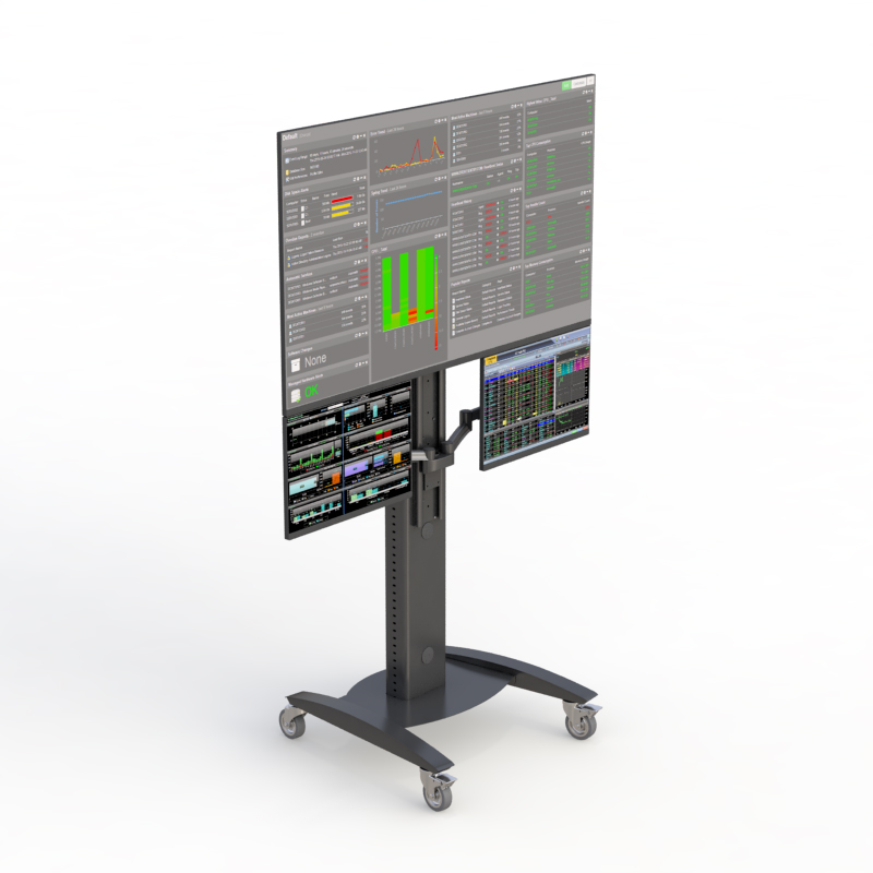 Mobile TV Floor Stand with Adjustable Height & Storage