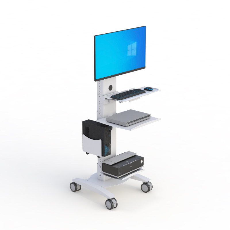 Rolling Dual Monitor Floor Stand