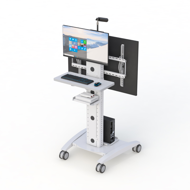 Mobile TV Stand with Wheels for Presentations & Meetings