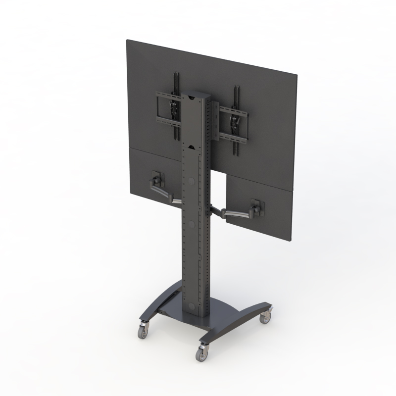 Mobile TV Floor Stand with Adjustable Height & Storage