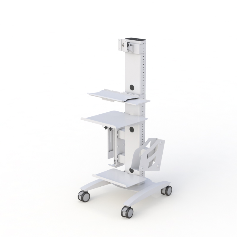 Ergonomic Computer Stand on Wheels for Medical Use