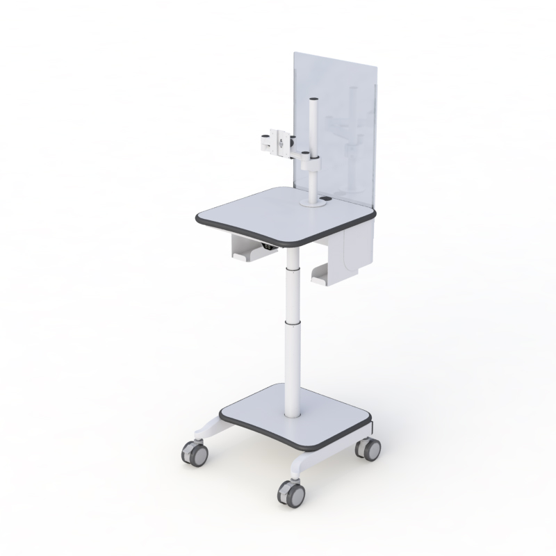 Mobile Data Computer Cart with Built-in Protective Shield