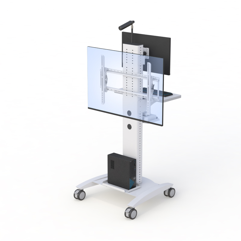 Mobile TV Stand with Wheels for Presentations & Meetings