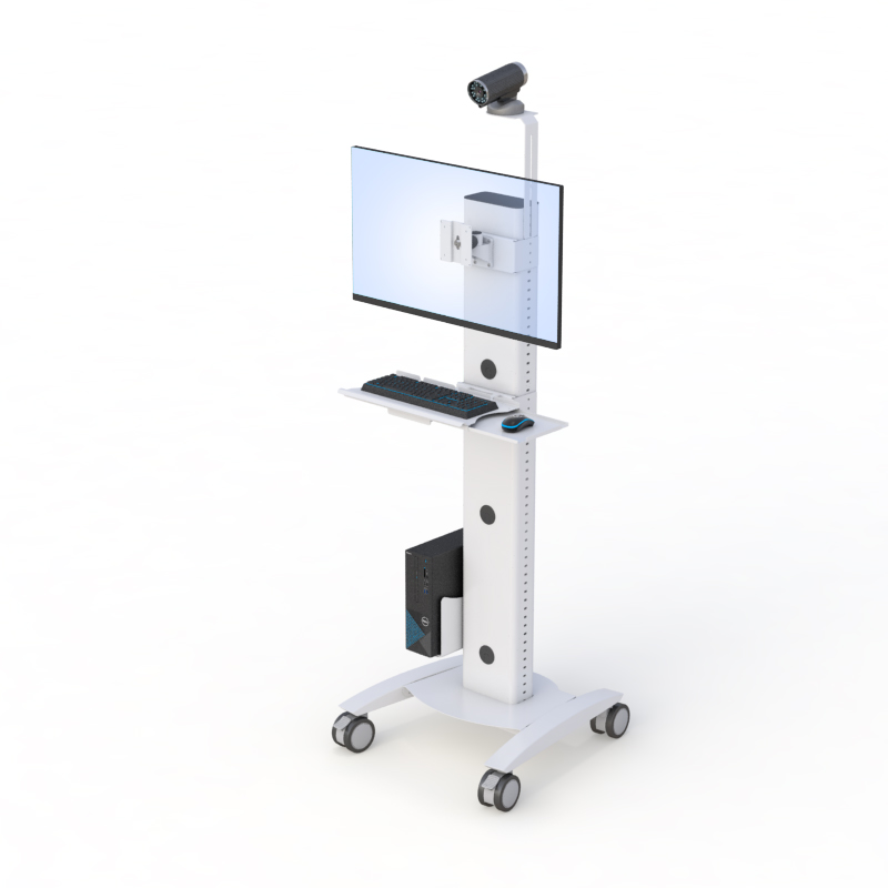 Ergonomic Mobile Computer Monitor Stand for Telemedicine