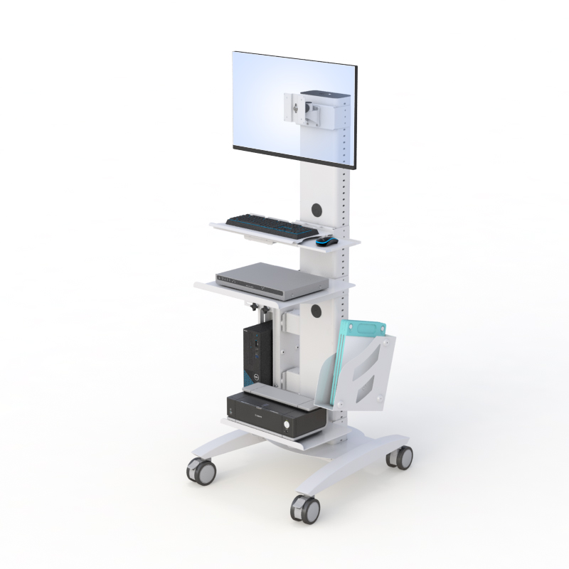Ergonomic Computer Stand on Wheels for Medical Use