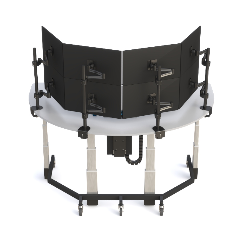 Ergonomic Security Surveillance Desk – U-Shaped Workstation