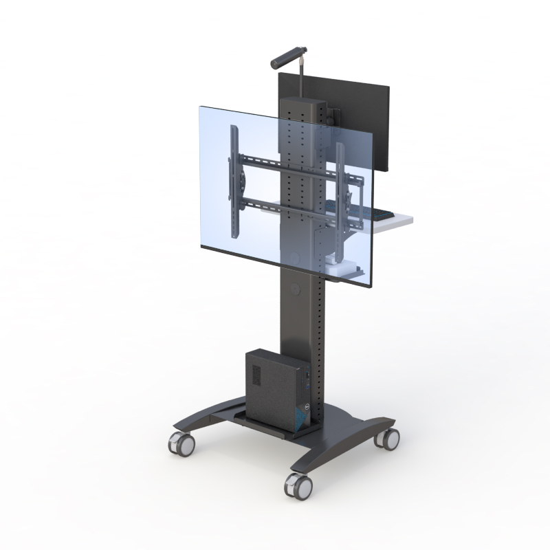Mobile TV Stand with Wheels for Presentations & Meetings